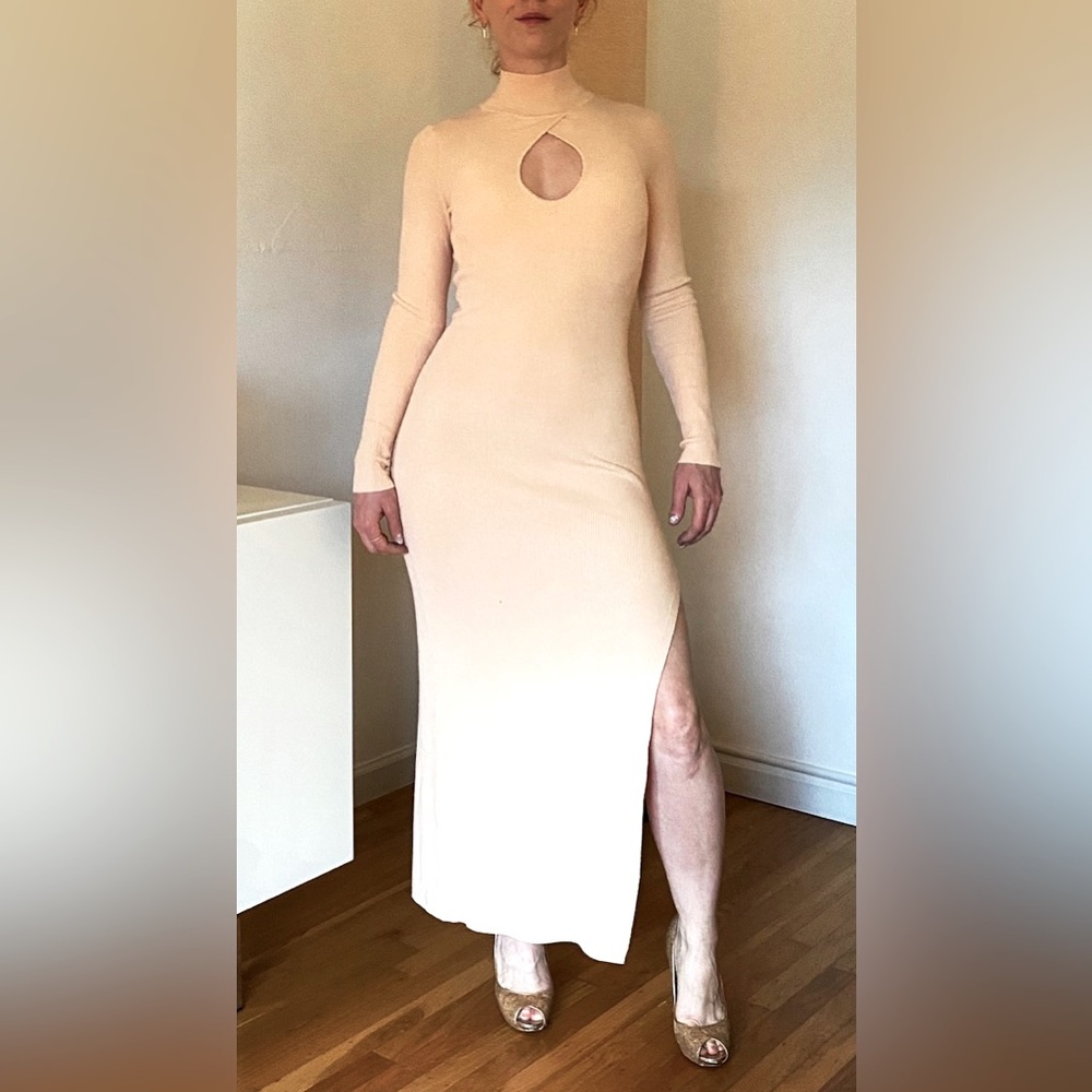 Lovers and Friends midi knit dress in blush/nude/light rose. Brand-new with tag.